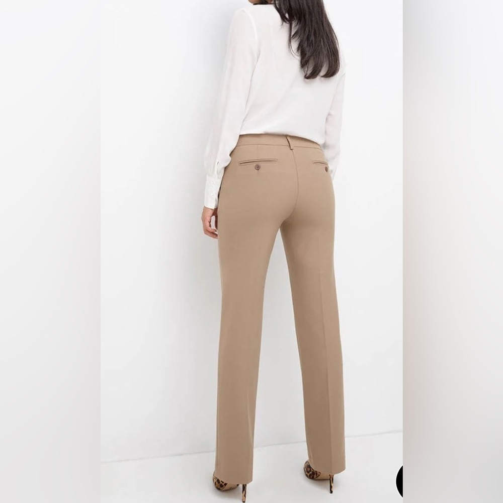 Rekucci Classic Straight Leg Easy Care Trousers Dress Pants Tan Office SZ 18 - Picture 2 of 9